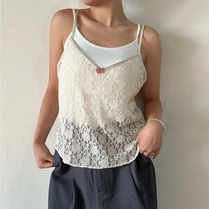 Petra Fashions Vintage Y2K Lace Camisole Size S